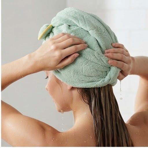 Microfiber Hair Drying Cap Towel | Super Absorbent Quick Dry Turban
