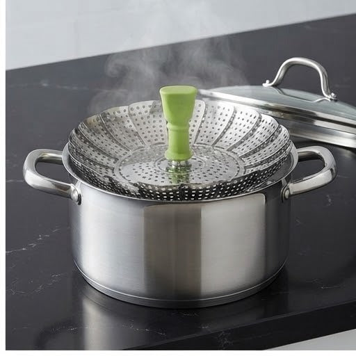Stainless Steel Foldable Vegetable Steamer | Expandable Cooking Basket