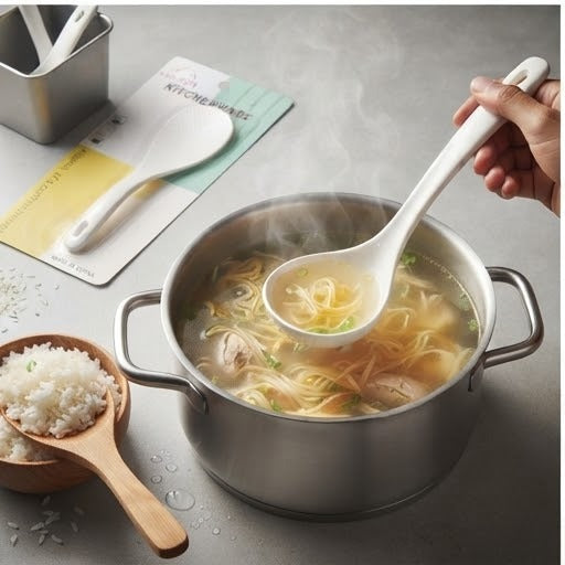 Anti-Stick Plastic Serving Spoon & Rice Paddle Set | Kitchen Serving Spoon
