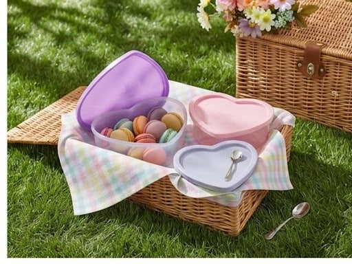 5-Piece Pastel Heart-Shaped Storage Boxes & Snack Trays Set | Cute Decorative Organizers