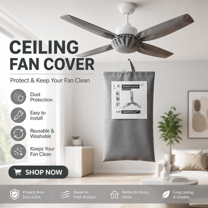Universal Ceiling Fan Cover – Dust Protection & Fan Cleaning Cover