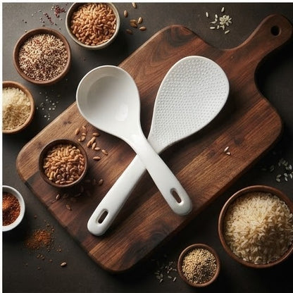 Anti-Stick Plastic Serving Spoon & Rice Paddle Set | Kitchen Serving Spoon