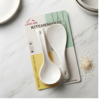 Anti-Stick Plastic Serving Spoon & Rice Paddle Set | Kitchen Serving Spoon