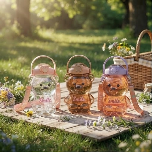 Cute Bear Tumbler Bottle | Straw Wala Kids & Travel Drinking Flask