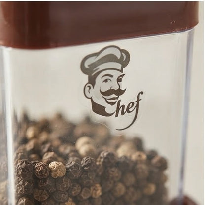 Chef Style Salt & Pepper Dispenser Stand Set | Double Spice Shaker Holder