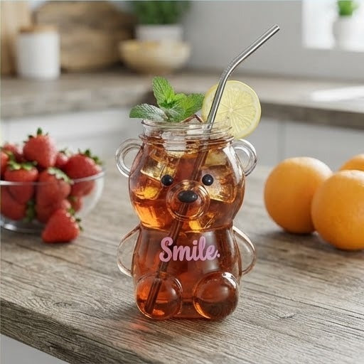 Cute Bear Tumbler Bottle | Straw Wala Kids & Travel Drinking Flask