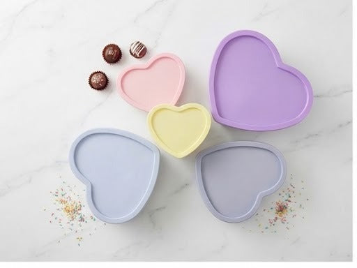 5-Piece Pastel Heart-Shaped Storage Boxes & Snack Trays Set | Cute Decorative Organizers