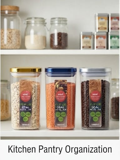 Airtight Flip-Lid Storage Jar | Multipurpose Kitchen & Pantry Container