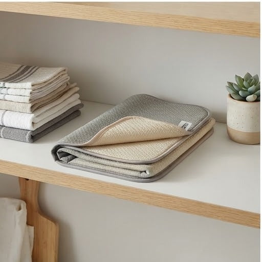 Absorbent Kitchen Dish Drying Mat XL Size  | Anti-Slip Countertop Mat for Disnesh & Glassware