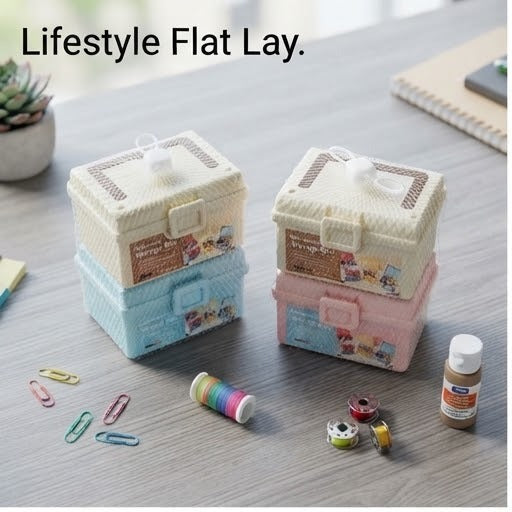 Stackable Storage Organizer Box with Lid & Handle – Multipurpose Home Storage Box