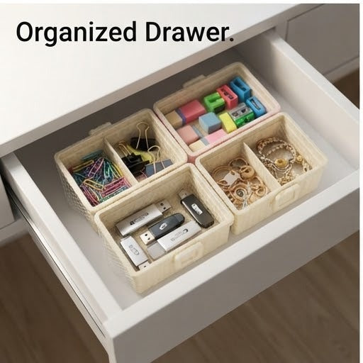 Stackable Storage Organizer Box with Lid & Handle – Multipurpose Home Storage Box