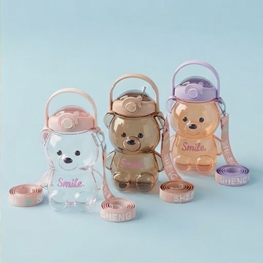 Cute Bear Tumbler Bottle | Straw Wala Kids & Travel Drinking Flask